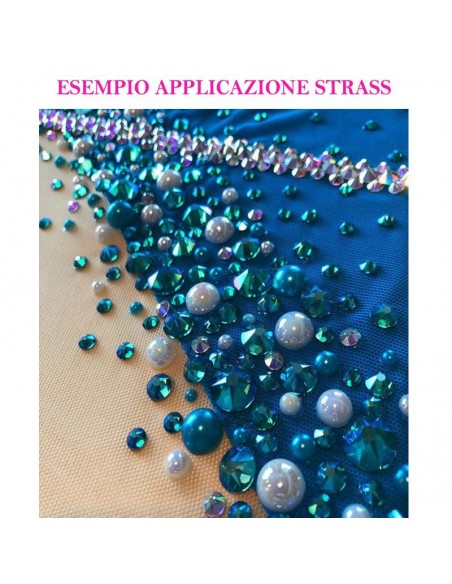 esempio applicazione Strass GT Crystal Termoadesivo ss 20  Blu Zircon - 144PZ  Rhinestones Hotfix esempio applicazione Strass GT Crystal Termoadesivo ss 20  Blu Zircon - 144PZ  Rhinestones Hotfix