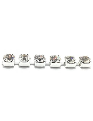 Catena Strass ss 8,5 Crystal-Silver - 1MT