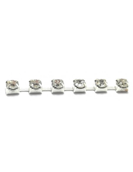Catena Strass Distanziata ss 8,5  Crystal-Silver - 1MT Catena Strass Distanziata ss 8,5  Crystal-Silver - 1MT