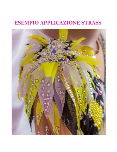 esempio applicazione Strass GT Crystal Termoadesivo ss 20  Honey - 144PZ  Rhinestones Hotfix