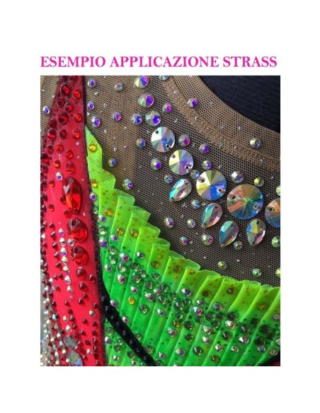 esempio applicazione Strass GT Crystal Termoadesivo ss 20  Jonquil- 144PZ  Rhinestones Hotfix