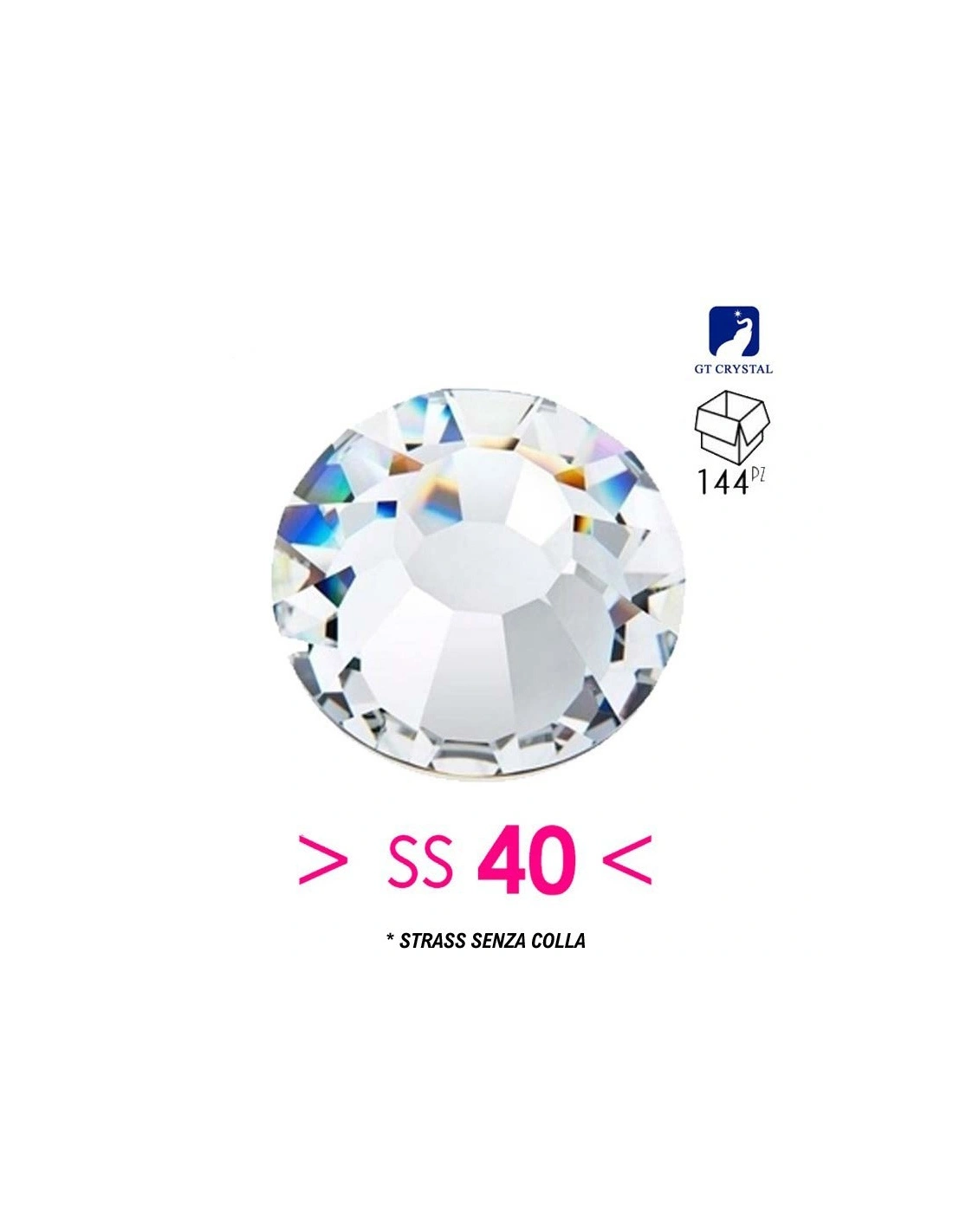 Strass GT Crystal without glue ss 40  Crystal - 144 PCS - Rhinestones without glue