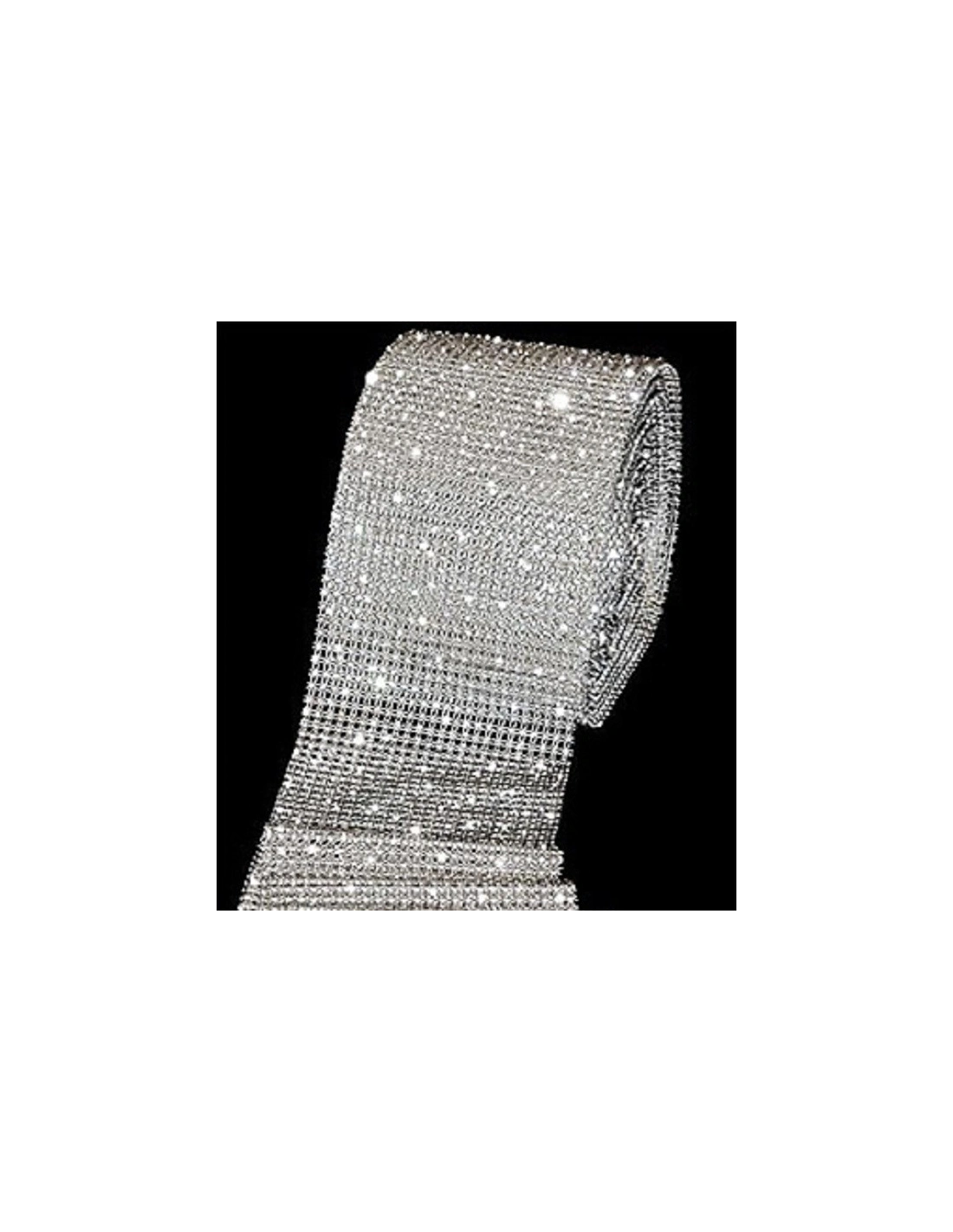 Bordura Strass su Rete ss 19 (mm 4.60) a 24 Fili Crystal-Silver - 1MT - Bordure strass su base metallica