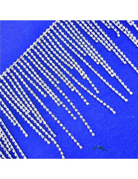 Frangia Strass Gioiello (Sfrangiata) Alt. cm 10 Crystal-Silver - 20 CM