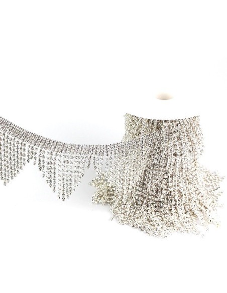 Frangia Strass Gioiello Alt. cm 6 Crystal-Silver - 20 CM