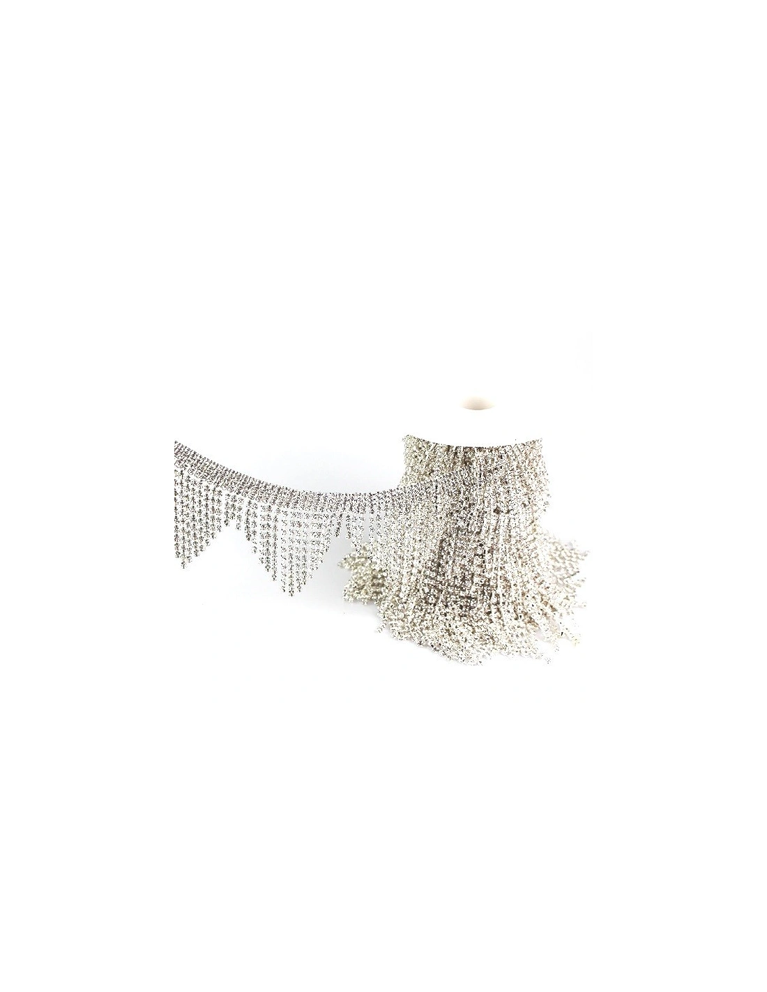 Jewel Strass Fringe Height 6 cm Crystal-Silver - 20 CM - Rhinestone chains