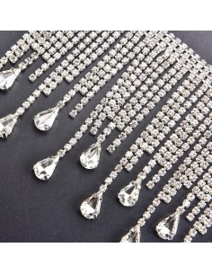 Frangia Strass Gioiello Alt. cm 10,5 Crystal-Silver - 20 CM 2