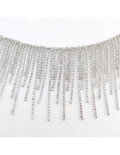 Frangia Strass Gioiello (Sfrangiata) Alt. cm 10 Crystal-Silver - 20 CM 2