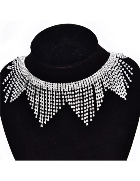 Frangia Strass Gioiello Alt. cm 6 Crystal-Silver - 20 CM