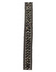 Bordura Strass Gioiello Termoadesiva mm 8 Hematite - 20 CM 2