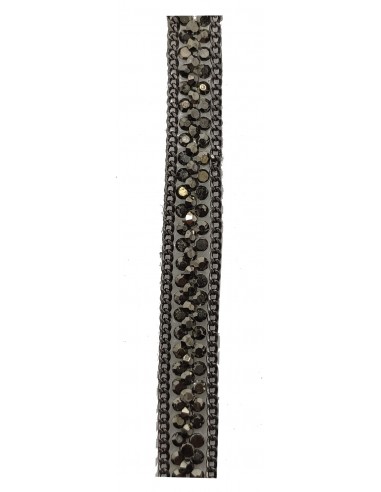 Bordura Strass Gioiello Termoadesiva mm 8 Hematite - 20 CM Bordura Strass Gioiello Termoadesiva mm 8 Hematite - 20 CM