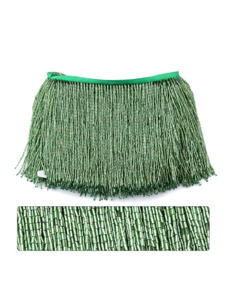 Fringes sewing bugles Emerald Pack - 1MT. - Fringes and Feathers
