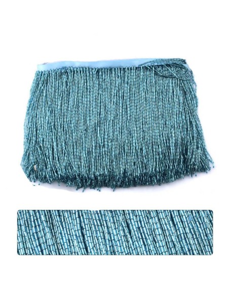 Fringes sewing bugles Indicolite Pack - 1MT. - Fringes and Feathers