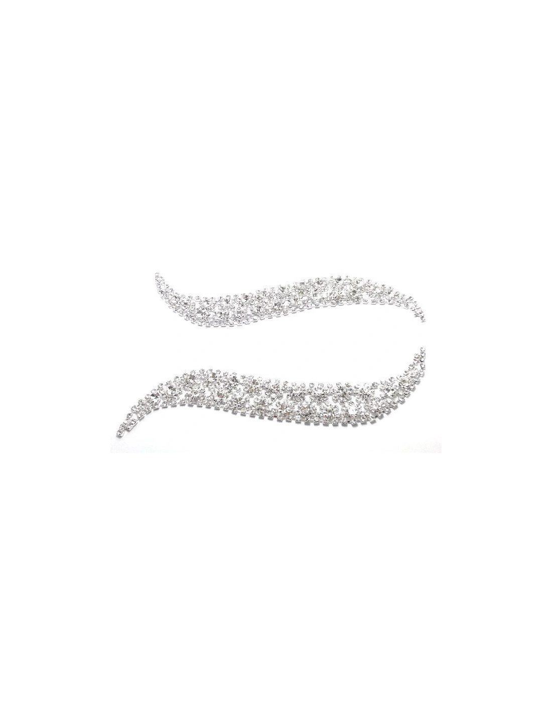 Application Strass couple 14.5x2 cm Crystal-Silver - 2PCS - DECORATIONS FOR CLOTHES