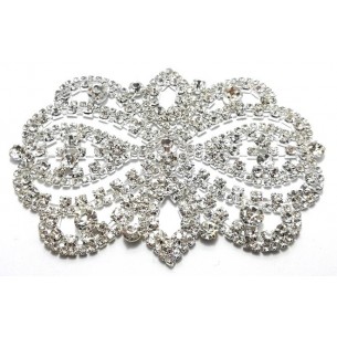 Applicazione Strass cm 11x8 Crystal-Silver - 1PZ 2