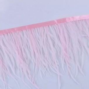 Frangia da cucire Piume di Struzzo Rosa Puro pacco - 1MT. 2
