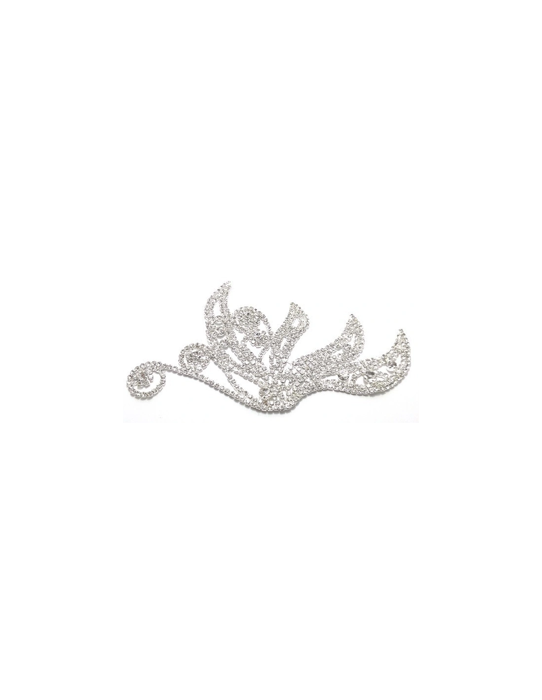 Strass application 14.7x9 cm Crystal-Silver - 1PC - DECORATIONS FOR CLOTHES