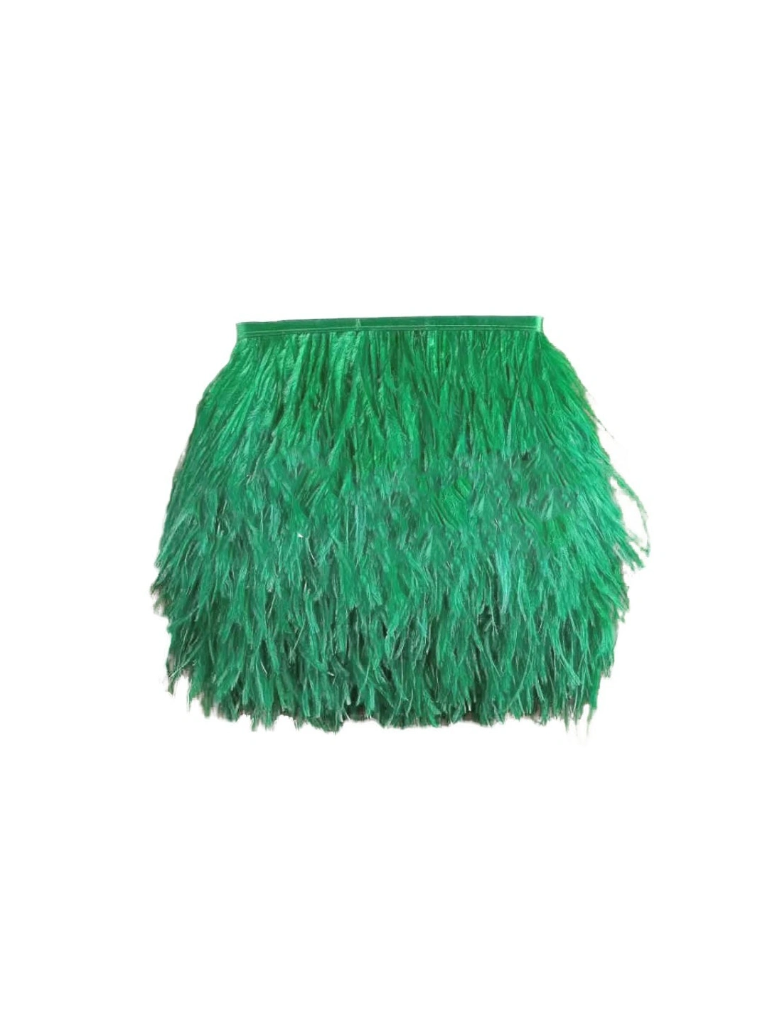 Frangia da cucire Piume di Struzzo Emerald pacco - 1MT.