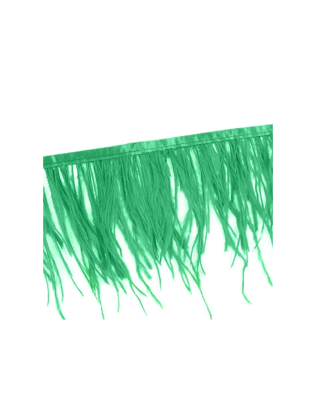 Frangia da cucire Piume di Struzzo Emerald pacco - 1MT.