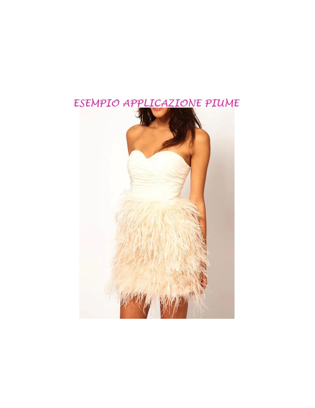 Fringe Sewing Light Peach Ostrich Feathers  Pack - 1MT. - Fringes and Feathers