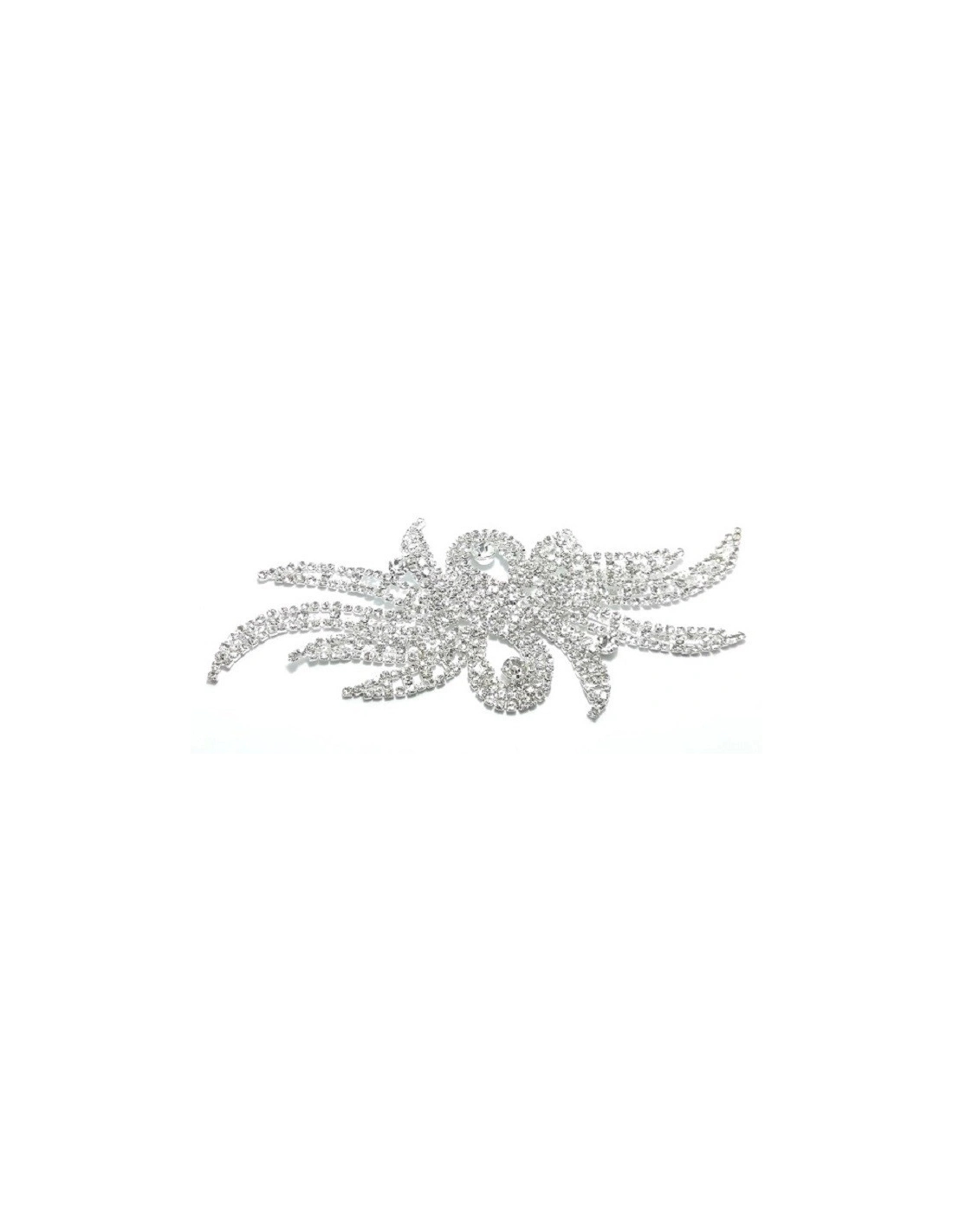 Application Strass cm 14x6,5 Crystal-Silver - 1PC - DECORATIONS FOR CLOTHES