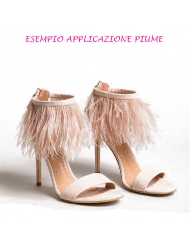 esempio applicazione Frangia da cucire Piume di Struzzo Vintage Rose pacco - 1MT.