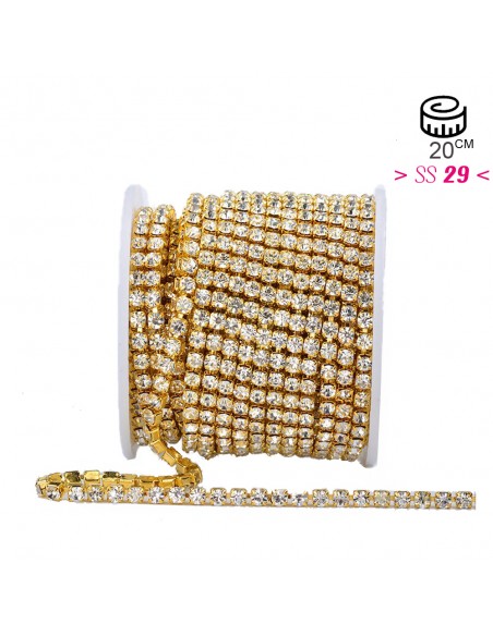 Catena Strass ss 29 Crystal-Gold - 20 CM