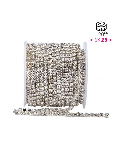 Catena Strass ss 29 Crystal-Silver - 20 CM Catena Strass ss 29 Crystal-Silver - 20 CM