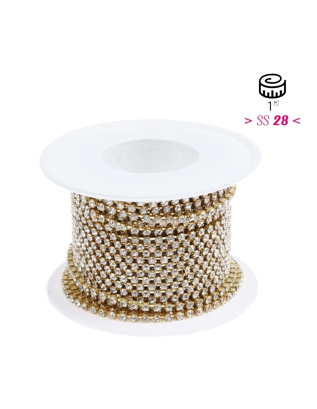 Distant Rhinestones Chain ss 28 Crystal-Gold - 1MT - Rhinestone chains
