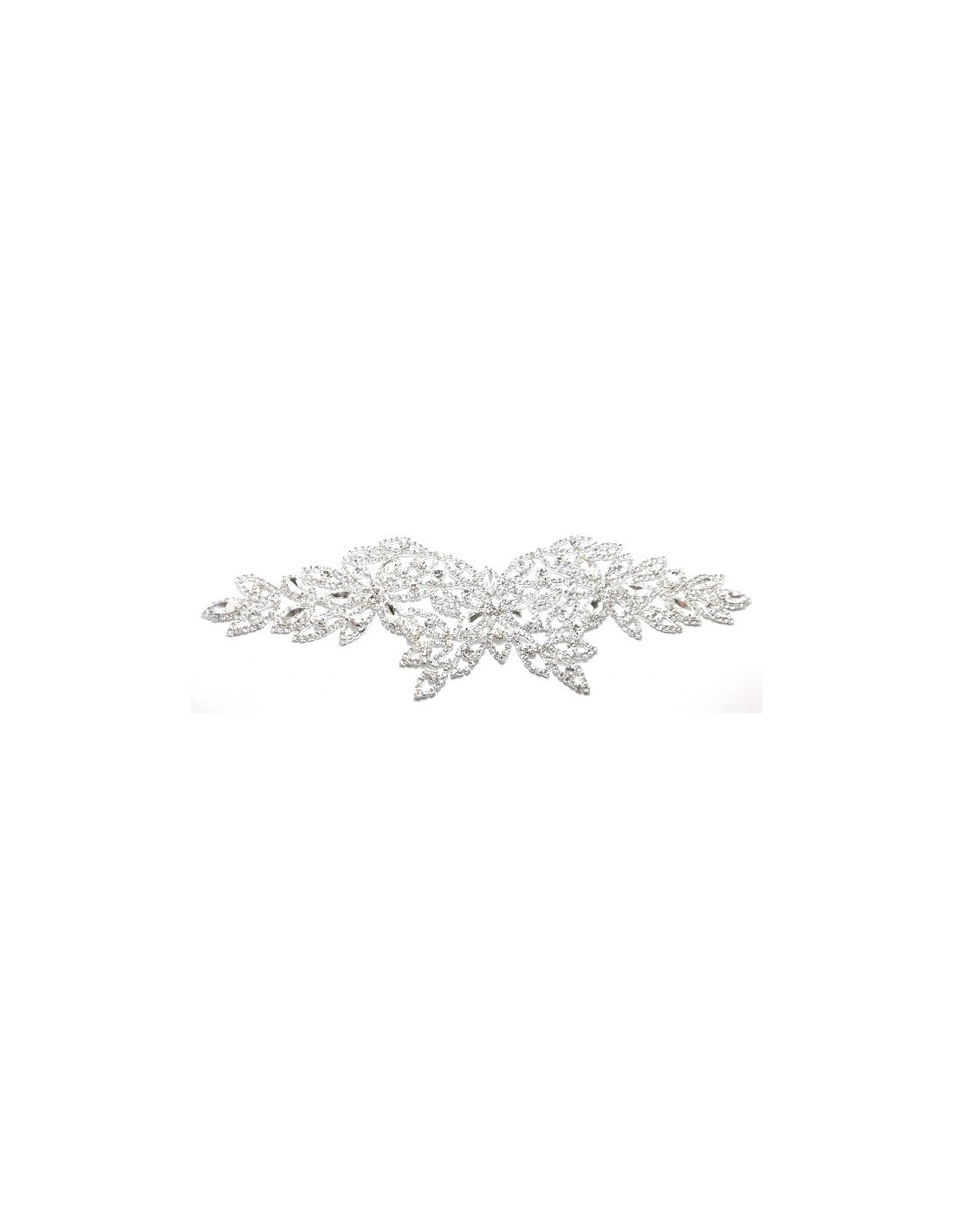 Applicazione Strass  Crystal-Silver - 1PZ - Decorazioni per abiti