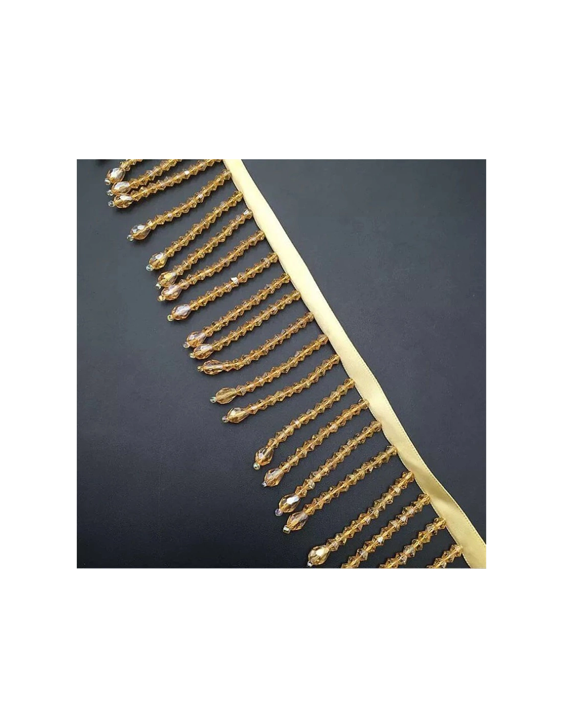 Fringe sewing Bicone Lt. Col. Topaz AB pack - 1 MT.