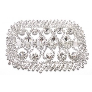 Applicazione Strass cm 6,7x10 Crystal-Silver - 1PZ 2