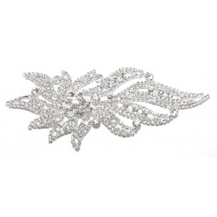Applicazione Strass cm 7,3x16,5 Crystal-Silver - 1PZ 2