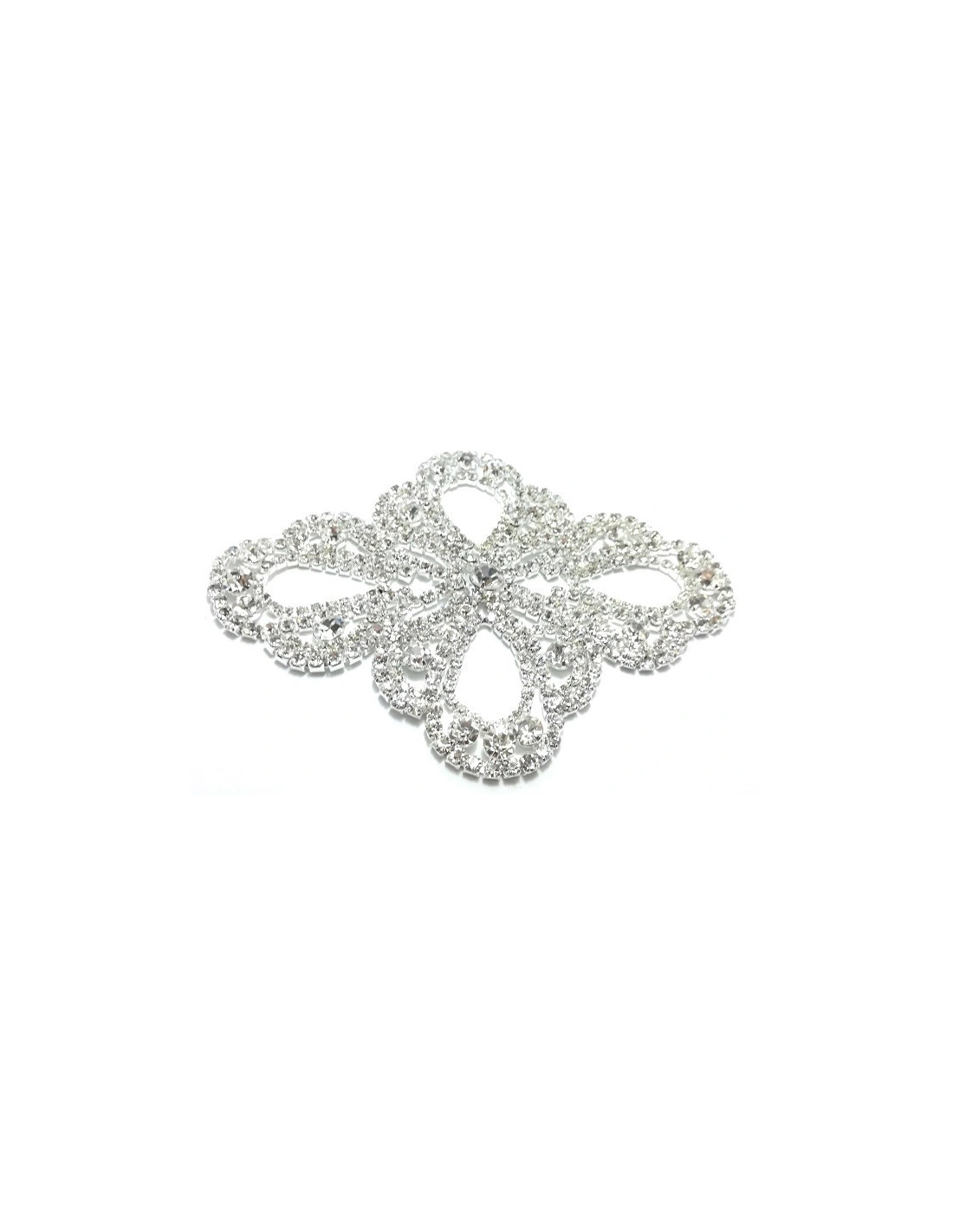 Application Strass cm 8,6x11,10 Crystal-Silver - 1PC - DECORATIONS FOR CLOTHES