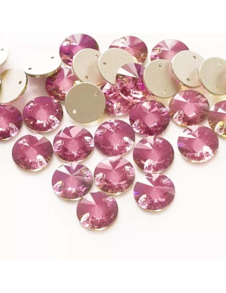Stone Round mm 18 light rose- 1PC - Stone to be sewn all crystal
