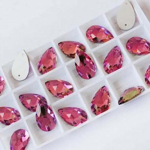 Pietra da Cucire in Cristallo GT Crystal Goccia mm 18x10,5 Rose- 1PZ 2