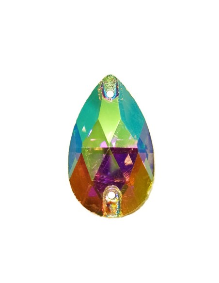 Stone Drop mm 28x17 Crystal AB - 1PC - Stone to be sewn all crystal