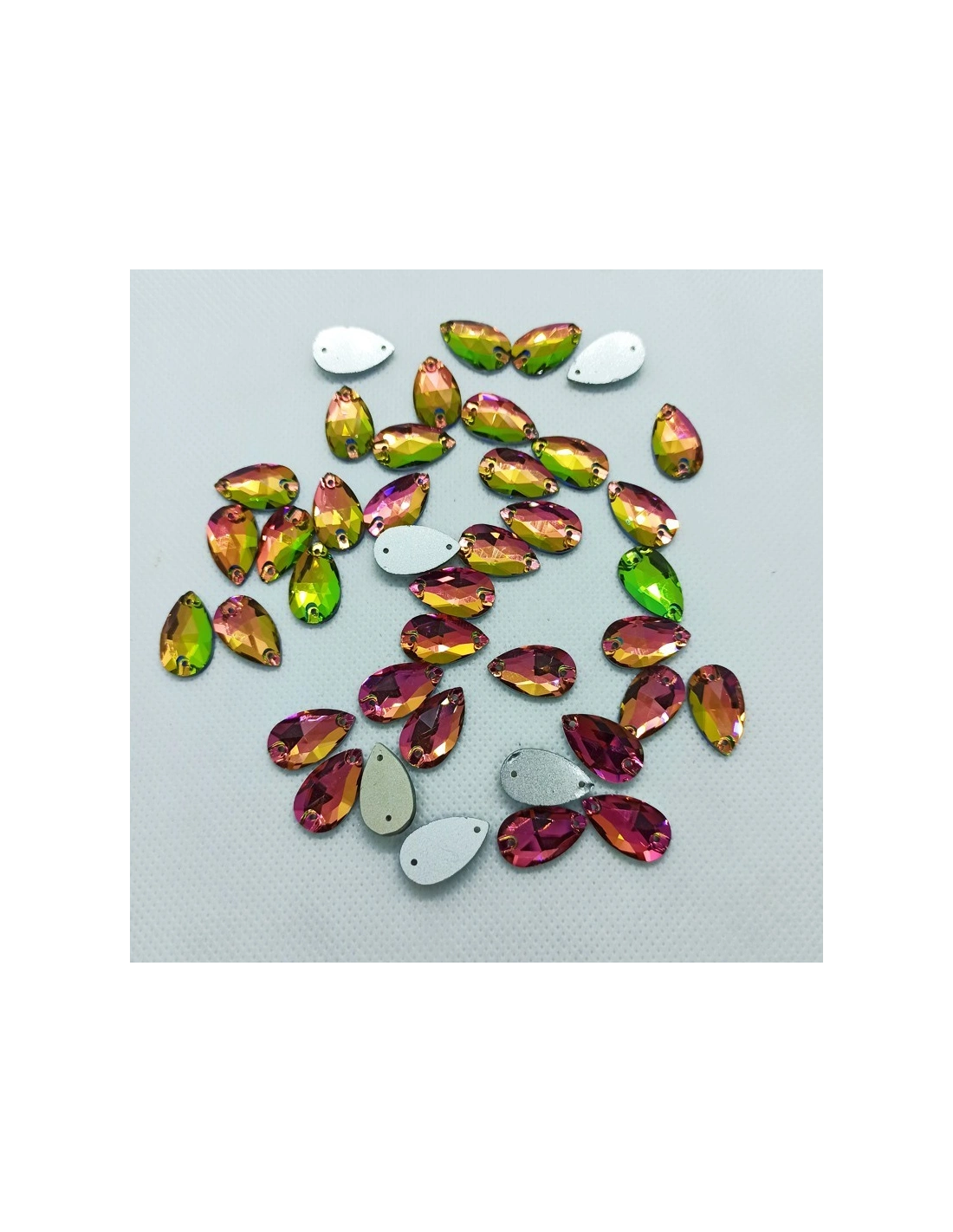 Stone Drop mm 18x10,5 Crystal Vitrail Medium - 1PC - Stone to be sewn all crystal