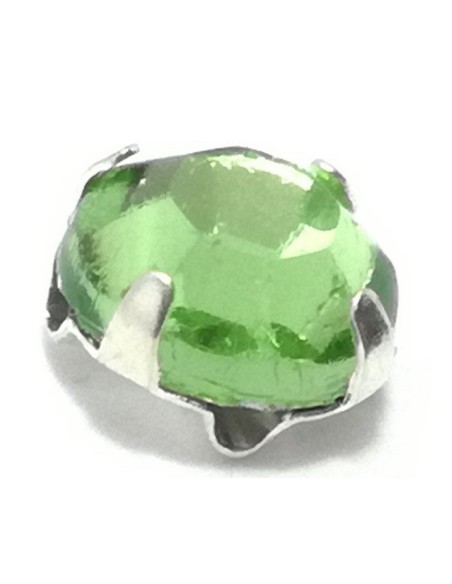 Rosetta GT Crystal ss 12 (mm 3,2) Peridot-Silver - 48PZ - Pietre da cucire con castone