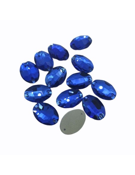 Stone Oval 24x17 mm Capri Blu - 1PC - Stone to be sewn all crystal