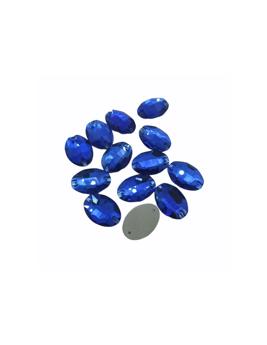 Stone Oval 24x17 mm Capri Blu - 1PC - Stone to be sewn all crystal