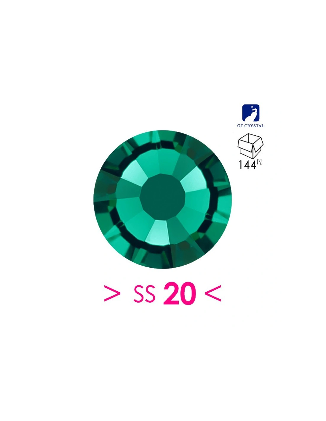 Rhinestones Gt Crystal Hotfix ss 20  Emerald - 144 pcs - Hotfix Strass