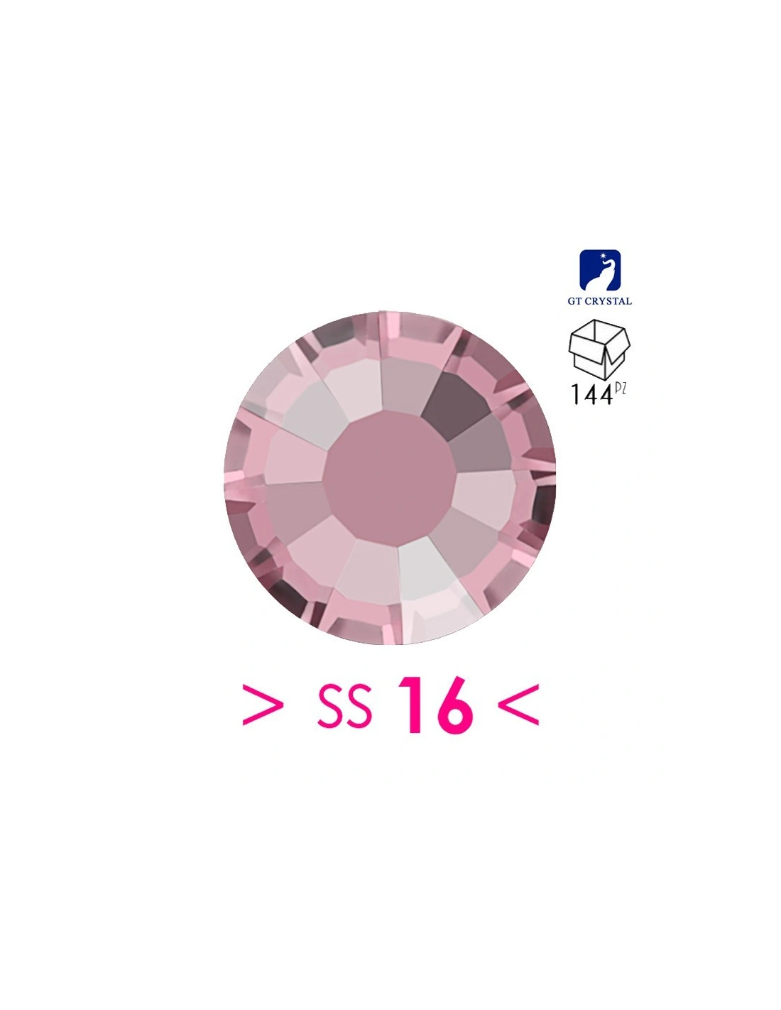 Rhinestones Strass GT Crystal Termoadesivo ss 16  Lt. Rose - 144PZ Hotfix