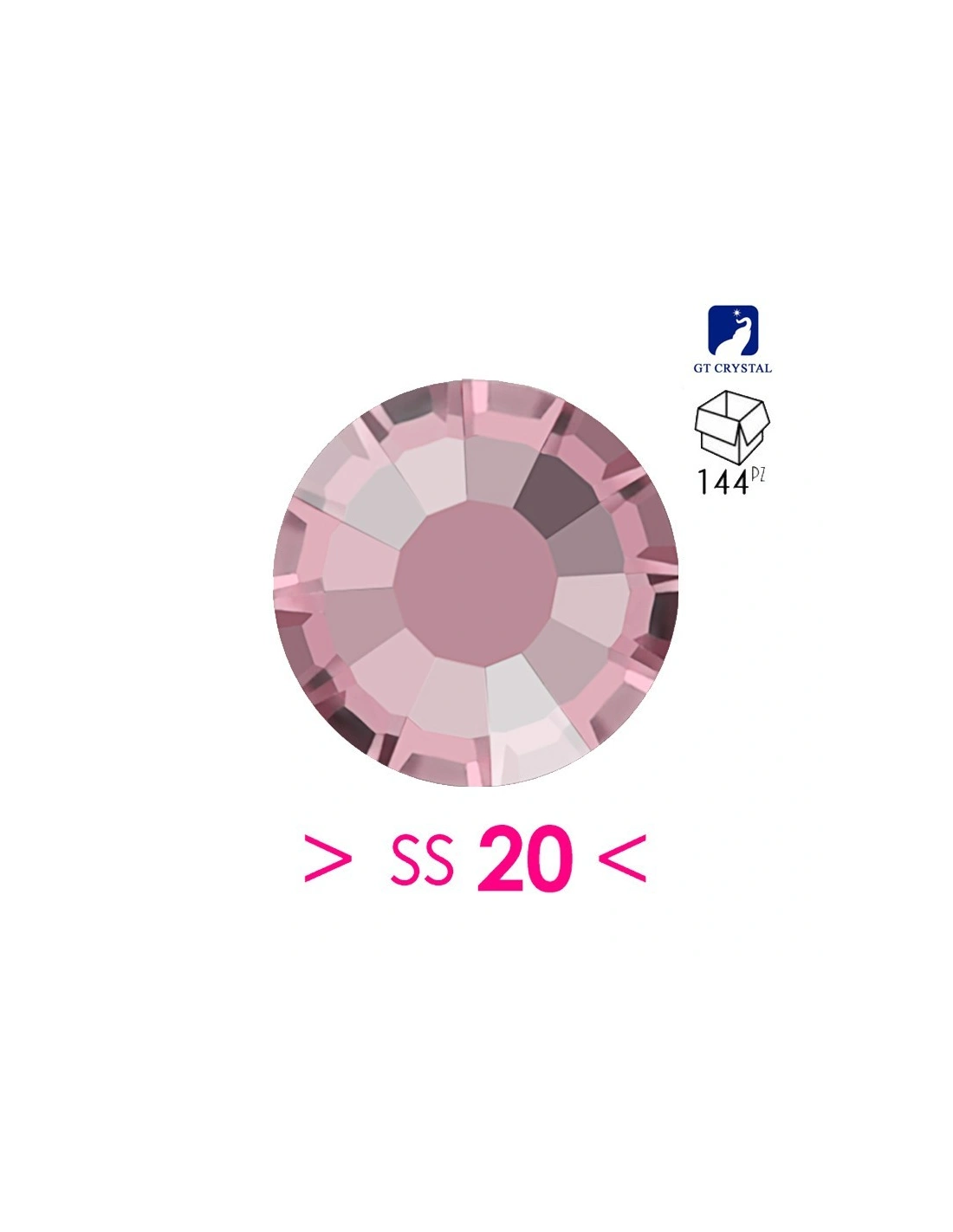 Rhinestones Gt Crystal Hotfix ss 20  Lt. Rose - 144pcs - Hotfix Strass