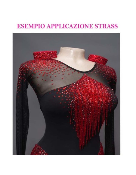esempio applicazione Strass GT Crystal Termoadesivi ss 20 Siam - 144PZ