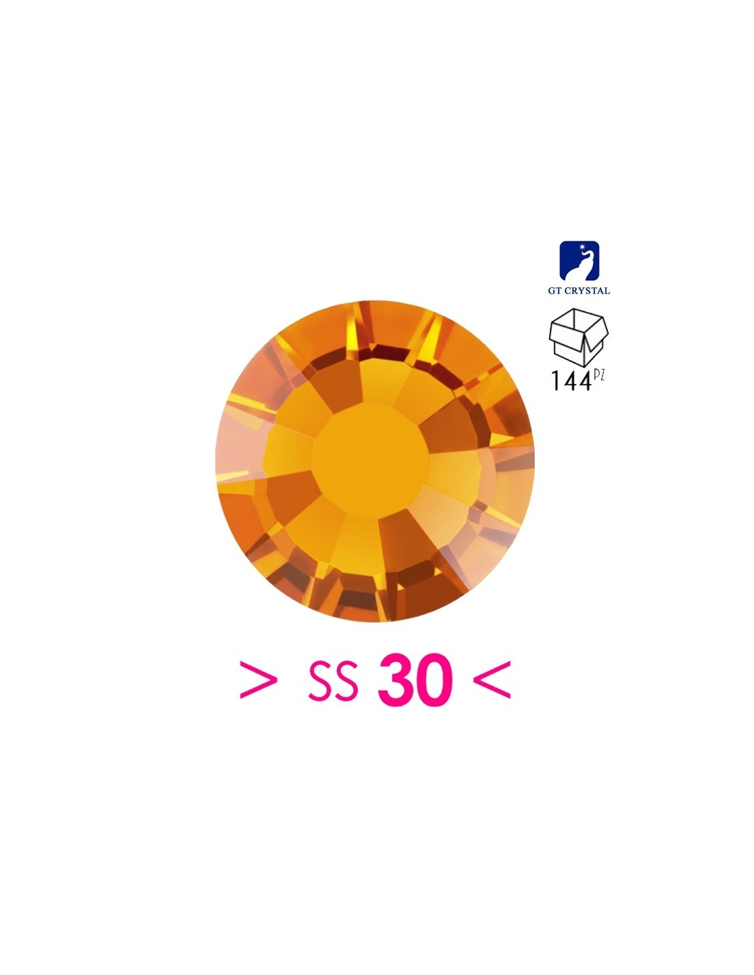 Rhinestones Gt Crystal Hotfix ss 30 Topaz- 144 pcs - Hotfix Strass