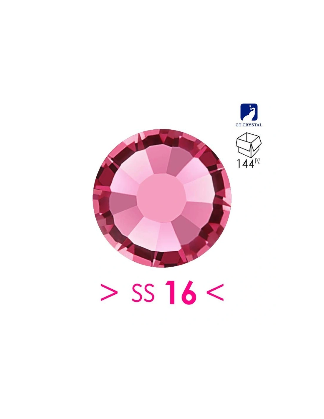 Rhinestones Gt Crystal Hotfix ss 16  Rose - 144 pcs - Hotfix Strass