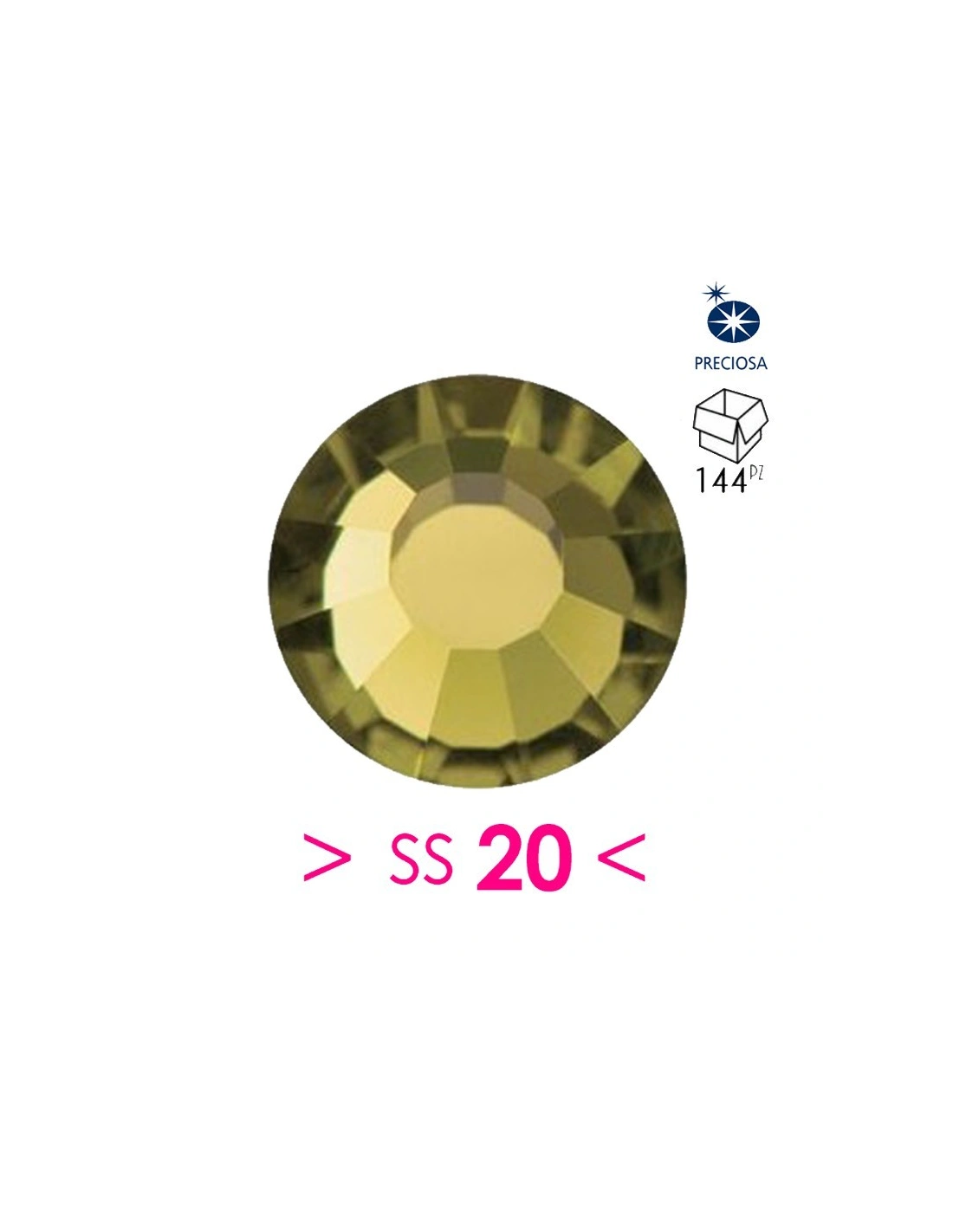 Rhinestones Preciosa Hotfix ss 20 Gold Beryl - 144 pcs