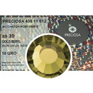 Preciosa Strass Rhinestones Termoadesivi Hotfix ss 20 Gold Beryl - 1440 pz