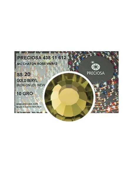 Preciosa Rhinestones Hotfix ss 20 Gold Beryl - 1440 pcs